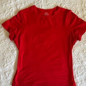 Skims Red Fitted Short Sleeve T-Shirt